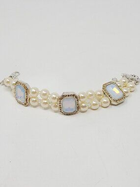 Avon Faux Opal & Faux Pearl Bracelet